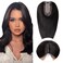 Elodia Hair Toppers for Women Real Human Hair Topper No Bangs 150% Density Hairpiece for Women with Thinning Hair Cover Grey Hair Hair Loss 10 inch Natural Black
