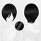 Women Men Hair for Mikasa Ada Cosplay Wig Short Straight Black Anime Party Halloween Costume Wigs (Side-parted Scalp)