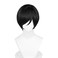 Women Men Hair for Mikasa Ada Cosplay Wig Short Straight Black Anime Party Halloween Costume Wigs (Side-parted Scalp)