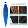 Blue Braiding Hair Pre stretched 16 Inch 3 Packs Pre-stretched Braiding Hair EZ Braid Yaki Texture Synthetic Hair Extensions for Crochet Box Braids