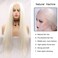 Platinum Blonde Lace Front Wig for Women Long Silky Straight Wigs Pre-Plucked Hairline Glueless Syntehtic Heat Resistant Fiber Hair Replacement Wigs Festival Cosplay Daily Drag Queen Wig 24Inch