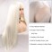 Platinum Blonde Lace Front Wig for Women Long Silky Straight Wigs Pre-Plucked Hairline Glueless Syntehtic Heat Resistant Fiber Hair Replacement Wigs Festival Cosplay Daily Drag Queen Wig 24Inch