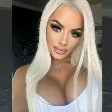Platinum Blonde Lace Front Wig for Women Long Silky Straight Wigs Pre-Plucked Hairline Glueless Syntehtic Heat Resistant Fiber Hair Replacement Wigs Festival Cosplay Daily Drag Queen Wig 24Inch