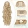 SOFEIYAN Drawstring Ponytail Extension 24 Inch Wavy Curly Clip on Hairpiece Comb Clip in Ponytail Extensions Layered Fluffy Thick Pony Tails Hair Extension Synthetic Hairpieces for Women-Ash Blonde