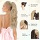 SOFEIYAN Drawstring Ponytail Extension 24 Inch Wavy Curly Clip on Hairpiece Comb Clip in Ponytail Extensions Layered Fluffy Thick Pony Tails Hair Extension Synthetic Hairpieces for Women-Ash Blonde