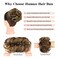 Flufymooz Messy Bun Hair Piece, 100% Real Human Hair Tousled Updo Extension Natural Curly Messy Bun with Elastic Band Hair Bun Hair Piece Ponytail Extensions for Women?Medium Brown with Highlights?