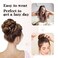 Flufymooz Messy Bun Hair Piece, 100% Real Human Hair Tousled Updo Extension Natural Curly Messy Bun with Elastic Band Hair Bun Hair Piece Ponytail Extensions for Women?Blonde with Highlights?