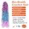 8 Packs of 55-Inch Wavy Small Box Braids Crochet Hair - Knots, Curls, and Waves with ZiZi Braids - Synthetic Hand Crochet Extensions - 28 Strands/Pack - Ideal for Black Women(Purple/blue/pink)