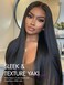 LUVME HAIR 16 Inch Yaki Straight Human Hair Wigs Pre Cut 5x5 Glueless HD Lace Closure Wig Pre Plucked Natural Black