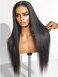 LUVME HAIR 16 Inch Yaki Straight Human Hair Wigs Pre Cut 5x5 Glueless HD Lace Closure Wig Pre Plucked Natural Black