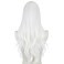 FREE BEAUTY Long White Wavy Wig for Women Middle Part Curly Wavy Wig Natural Looking Synthetic Heat Resistant Fiber Wig for Daily Party Use 26 Inch
