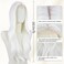 FREE BEAUTY Long White Wavy Wig for Women Middle Part Curly Wavy Wig Natural Looking Synthetic Heat Resistant Fiber Wig for Daily Party Use 26 Inch