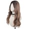 FREE BEAUTY Long Ombre Brown Wavy Wig for Women Middle Part Lace Front Curly Wavy Wig Natural Looking Synthetic Heat Resistant Fiber Wig for Daily Party Use 26 Inch