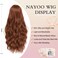NAYOO Auburn Wig for Women, 26 Inch Long Auburn Wavy Wigs for Women, Natural Looking Cooper Red Wig, Heat Resistant Synthetic Hair Wig, Middle Part Cooper Red Curly wig for Daily Party Use