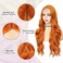NAYOO Long Orange Wigs for Women - 26'' Long Orange Ginger Wavy Wig, Natural Looking Orange Hair Wigs, Easy to Put Orange Curly wig, Heat Resistant Synthetic Wig Halloween Wig Cosplay Wig(Orange)