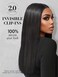 LUVME Invisible Clip in Hair Extensions, 16 Inch 2 Pack 220g 14pcs Silky Straight Human Hair Natural Black Clip ins for Women