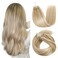 SUYYA Micro Loop Hair Extensions - Real Human Hair, Ash Blonde/Bleach Blonde, Straight, 50 Strands, 40g/Pack (14 inch #P18/613)