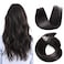 SUYYA Microlink Hair Extensions Human Hair Off Black Micro Loop Hair Extensions Real Human Hair Straight Micro Links Hair Extensions 50 Strands 50g/Pack for Women(18 inch #B Natural Black)