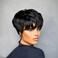 Short Pixie Cut Wig for Black Women Black Pixie Human Hair 1B Short Wigs for Women Soft Real Human Hair Glueless Layered Wigs with Bangs Full Machine Made