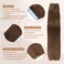 Tape in Hair Extenions Chocolate Brown 100% Remy Human Hair Tape in Straight Seamless Skin Weft Tape Hair Extensions Real Natural Hair Extensions 50g 20Pcs （20 inches）