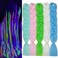 5pcs Colorful Braiding Hair 24inch Colored Hair Extensions for Braids Rainbow Jumbo Braids Glow in the Dark Hair