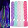 Colorful Jumbo Braiding Hair Pre Stretched Glow in the Dark Hair 24inch 5Pcs Luminous Colored Braiding Hair