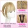 Hair Toppers For Women Real Human Hair 360&deg; 3D Cover Human Hair Topper with Bangs Hair Pieces Wispy Bangs Hair Extensions Clip in Bangs with Thinning Hair for Daily Wear Honey Blonde