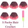 Wand Curl Crochet Braids Hair 8Inch Jamaican Wand Curl Ombre Crochet Hair Jamaican Bounce Crochet Hair 80g/pcs Wand Curl Colored Crochet Braids Ringlet Twist Hair Extension Crochet Hair (5pcs,TPink)