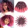 Wand Curl Crochet Braids Hair 8Inch Jamaican Wand Curl Ombre Crochet Hair Jamaican Bounce Crochet Hair 80g/pcs Wand Curl Colored Crochet Braids Ringlet Twist Hair Extension Crochet Hair (5pcs,TPink)