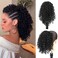 12 Inch Short Drawstring Ponytail for Black Women Afro Kinky Curly Ponytail Extension Deep Curly Human Hair Blended Hair Pieces for African American Women (Black)