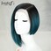 Bob Lace Front Wigs for Women Asymmetrical Bob Wigs Side Part Bob Lace Wig Ombre Dark Green Blunt Cut Heat Resistant Hair for Daily Use