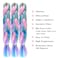 Jumbo Braiding Hair For Women Mix Four Colored Hair Extensions For Braiding Hair Extensions 24inch Rainbow Colors Synthetic Fiber For Box Braiding Hair(Light Purple/Light Green/Blue/Pink-3Pcs)