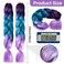 2 Pack Jumbo Braiding Hair - 24Inch purple-lake blue-light purple Braiding Hair Synthetic Hair Extensions Rainbow Braiding Hair High Temperature Synthetic braiding hair Wedding Makeup Styling