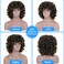 KEAT Wigs for Black Women 14" Short Curly Kinky Wig with Bangs Mixed Brown Big Curly Afro Wigs for African American Cute Natural Synthtic Soft Wigs for Daily Party K016BB