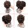 KETHBE Messy Bun Hair Piece Tousled Updo Hair Buns Extension Elastic Hair Band Hair Pieces Curly Hair Bun Scrunchie For Women (Dark Brown)
