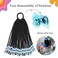 Kids Hair Accessories For Girls Kids Braided Ponytail Extension With Beads Braids Hair Extensions For Kids Pony Beads Synthetic Crochet Braids Hair (Blue&amp;Transparent, 9 Inch)