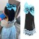 Kids Hair Accessories For Girls Kids Braided Ponytail Extension With Beads Braids Hair Extensions For Kids Pony Beads Synthetic Crochet Braids Hair (Blue&amp;Transparent, 9 Inch)