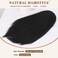 LEOSA Kinky Yaki Ponytail Extension Short Yaki Ponytails Drawstring Ponytail for Black Women Natural Jet Black Pony Tails Hair Extensions Synthetic Yaki Corn Hairpiece for Daily Use