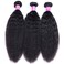 UNice Yaki Kinky Straight Human Hair Weave 3 Bundles 100% Unprocessed Mongolian Virgin Human Hair Weft Sew in Human Hair Extensions Natural Color 18 18 18 inch