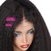 22 Inch Kinky Straight Human Hair Wigs Yaki Straight Lace Front Human Hair Wigs, 180 Density Brazilian Kinky Straight Wigs for Black Women Natural Color