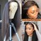 Kinky Straight Human hair Wig 13X4 Kinky Straight Wig Human Hair PrePlucked with Baby Hair 180% Density Yaki Straight Human Hair Wig 18 Inch Brazilian Remy Hair for Women
