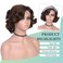 Quantum Love Short Curly Bob Wigs Loose Wave Side Part Wig for Black Women Short Body Wave Bob Synthetic Wig (Ombre Brown 10 inches)