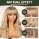 KOME Blonde Wig with Bangs,Ombre Blonde Wavy Wigs for Women,Shoulder Length Curly Synthetic Hair Wig for Party Daily Use 18IN&hellip;