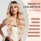 KOME Ombre Blonde Wigs with Bangs,Long Curly Wig for Women,Blonde Long Wavy Wig Synthetic Hair Wig for Party Cosplay Daily Use 24IN