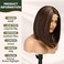 KOME Natural Brown Highlight Short Bob Wigs,Brown Straight Shoulder Length Wigs for Women,Middle Part Heat Resistant Fibre Synthetic Wig Daily Use&hellip;