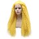 Mxangel Long Curly Lace Front Synthetic Hair Yellow Cosplay Party Wig Heat Resistant Fiber