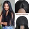 26Inch Long Straight Lace Front Synthetic Hair Wigs Natural Black Glueless 4x1 HD Lace Frontal Synthetic Hair Wigs Natural Heat Resistant Fiber Pre Plucked For Black Women