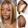 13" x 4" x 1" Lace Frontal Wigs Human Hair Bob 12" T Part Lace Wigs Pre Plucked Natural for Black Women (p4/27)