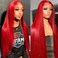 Red Wig Lace Front Wigs Red Hair Synthetic Lace Front Wigs for Fashion Women Long Straight Hair Glueless Lace Wigs 24 Inch