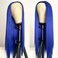 Blue Lace Front Wig Long Straight Navy Blue Synthetic Lace Front Wigs for Fashion Woman Heat Resistant Fiber Hair Glueless Lace Wigs Pre Plucked